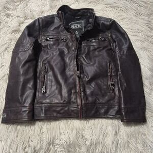 Boys Buckle Black Faux Leather Jacket